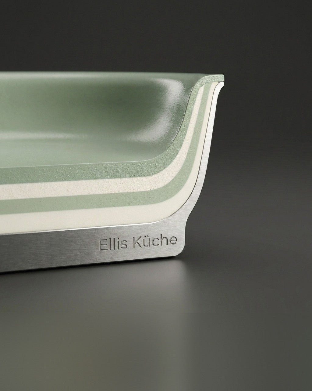 Querschnitt durch die vier Schichten einer Ellis Küche Pfanne