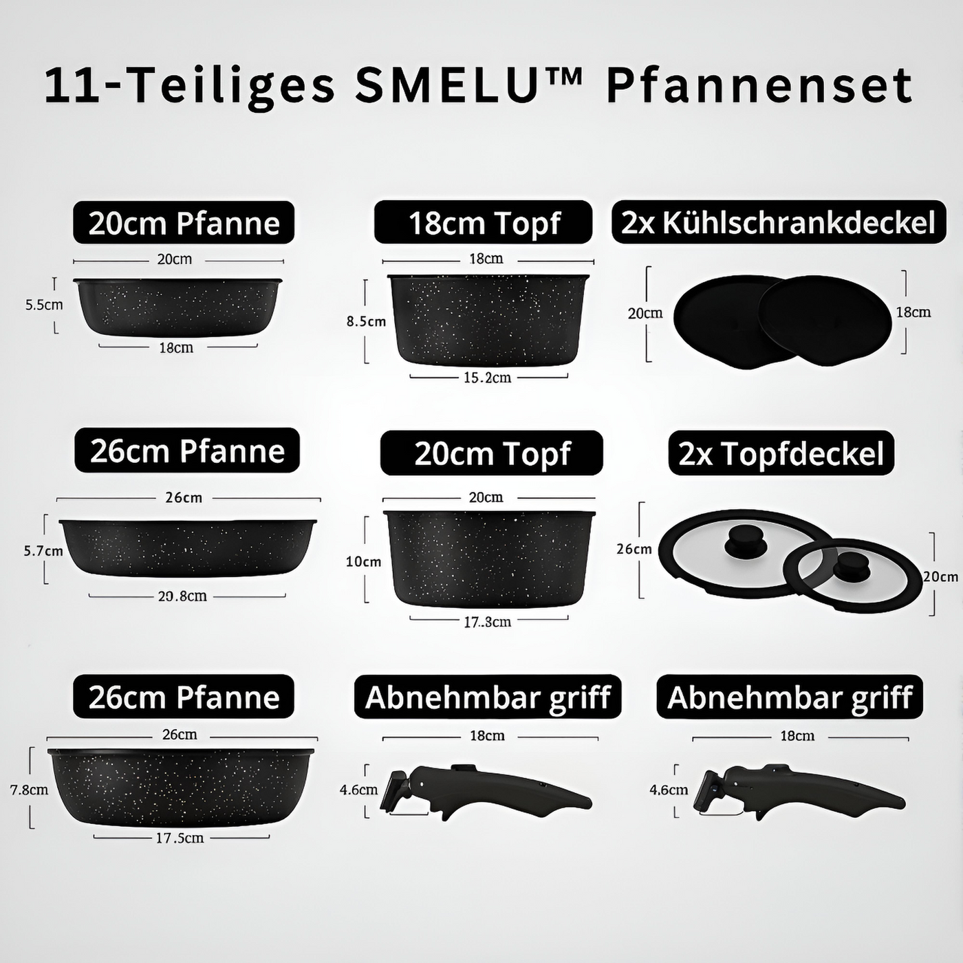 SMELU™ 11-teiliges Keramik-Pfannenset